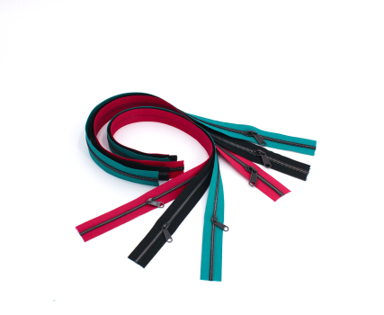 Endlosreißverschluss- Set metallisiert fuchsia, grünpetrol, schwarz/ titan (6 x 50 cm)